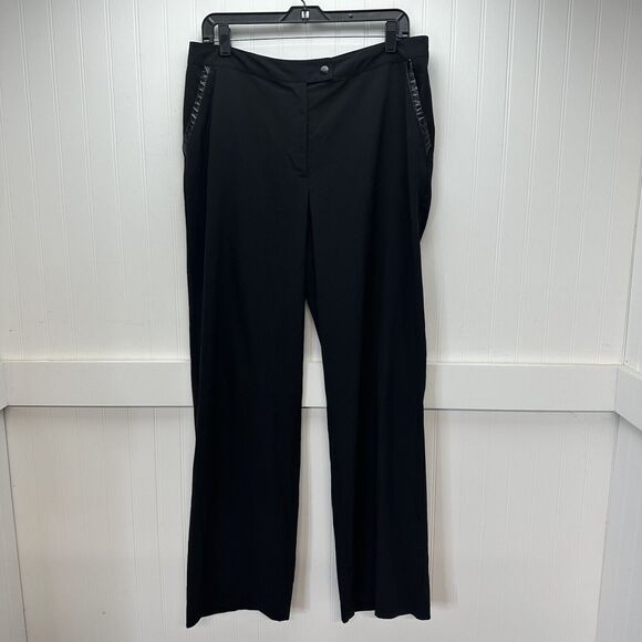 Chicos Pants 2 Womens 12 Large Black Zenergy Wide Leg Lightweight Travel Minimal - Picture 1 of 12